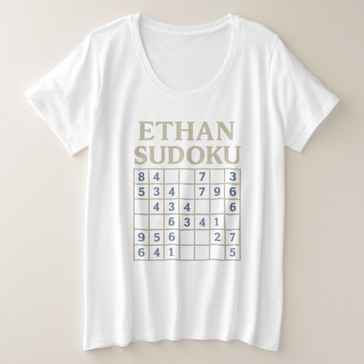 ETHAN Sudoku-puzzel – T-shirt met aangepaste logis (Design voorkant)