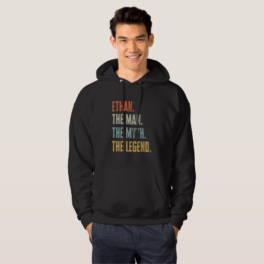 Ethan The Best, Man Myth Legend, Funny Best Name E Hoodie (Voorkant volledig)