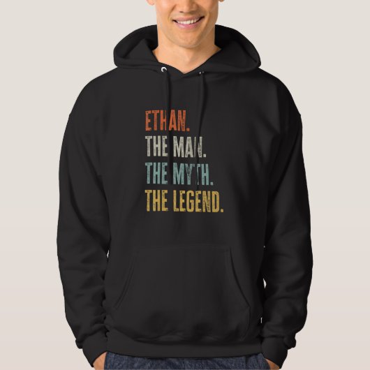 Ethan The Best, Man Myth Legend, Funny Best Name E Hoodie (Voorkant)