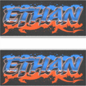 Ethan Vorname Name Graffiti Aufkleber Sticker (Voorkant)