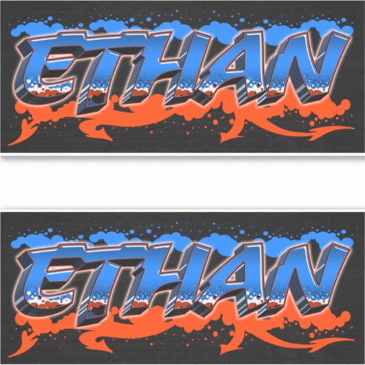 Ethan Vorname Name Graffiti Aufkleber Sticker (Voorkant)