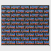Ethan Vorname Name Graffiti blue orange Cadeaupapier (Vlak)