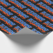 Ethan Vorname Name Graffiti blue orange Cadeaupapier (Hoek)