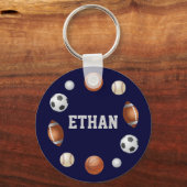 Ethan World of Sports Sleutelhanger - Blue (Voorkant)