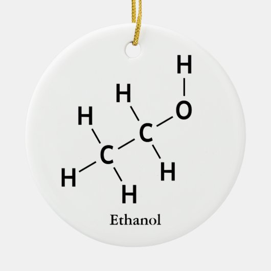 Ethanol Alcohol Molecuul Chemie Cool Keramisch Ornament (Voorkant)