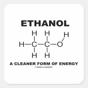 Ethanol een schonere energievorm (molecuul) vierkante sticker