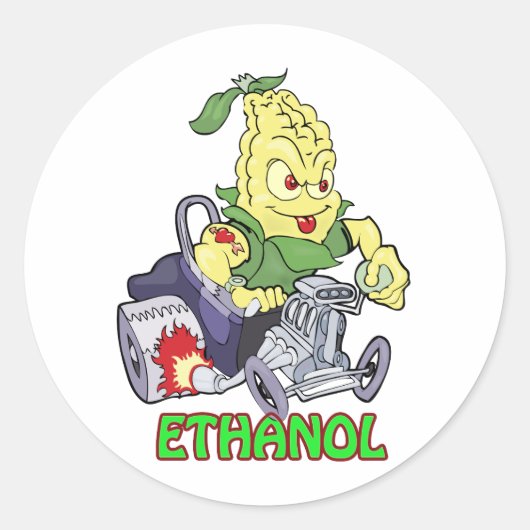 Ethanol Hot Rod Ronde Sticker (Voorkant)
