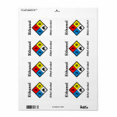 Ethanol MSDS-etiket Etiket (Full Sheet)