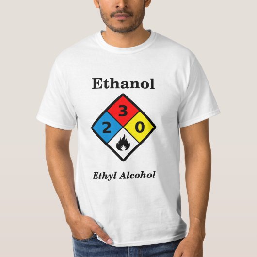 Ethanol MSDS-etiket T-shirt (Voorkant)