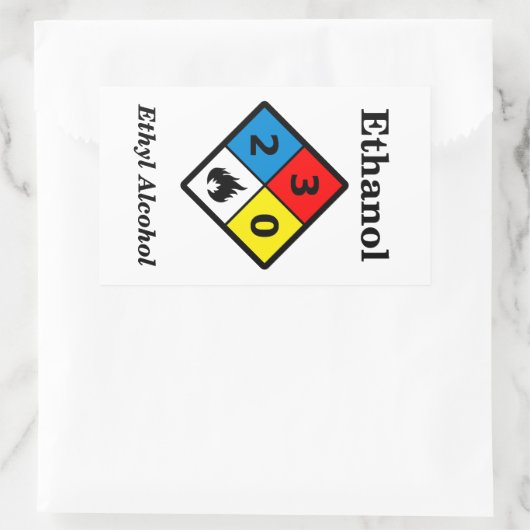 Ethanol MSDS-sticker Rechthoekige Sticker (Tas)