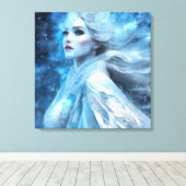 Etheal Frozen Snow Queen Fantasy Art Canvas Afdruk (Insitu (Houten vloer))