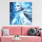 Etheal Frozen Snow Queen Fantasy Art Canvas Afdruk (Insitu (Woonkamer))