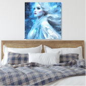 Etheal Frozen Snow Queen Fantasy Art Canvas Afdruk (Insitu (Slaapkamer))
