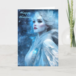 Etheal Frozen Snow Queen Fantasy Art Feestdagen Kaart