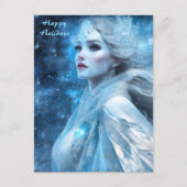 Etheal Frozen Snow Queen Fantasy Art Feestdagenkaart (Voorkant)