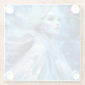 Etheal Frozen Snow Queen Fantasy Art Glazen Onderzetter (Achterkant)