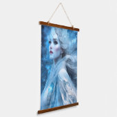 Etheal Frozen Snow Queen Fantasy Art Hangend Wandkleed (Gebogen)