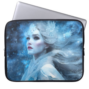 Etheal Frozen Snow Queen Fantasy Art Laptop Sleeve