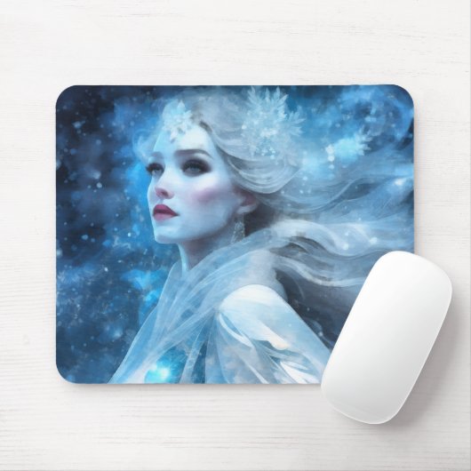 Etheal Frozen Snow Queen Fantasy Art Muismat (Met muis)