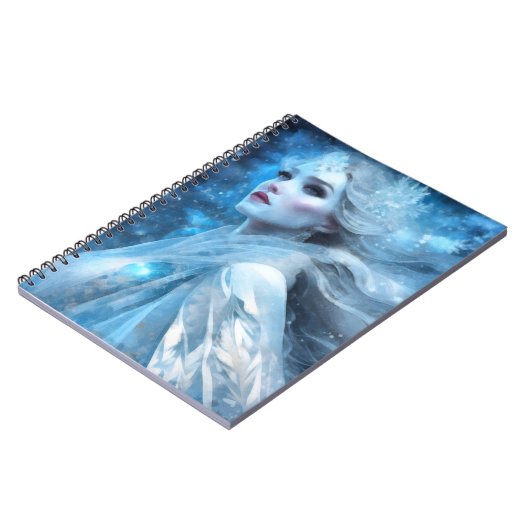 Etheal Frozen Snow Queen Fantasy Art Notitieboek (Linkerzijde)
