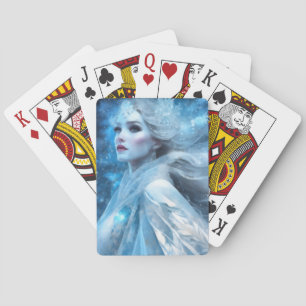 Etheal Frozen Snow Queen Fantasy Art Pokerkaarten