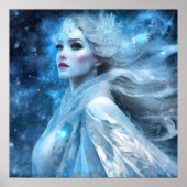 Etheal Frozen Snow Queen Fantasy Art Poster (Voorkant)