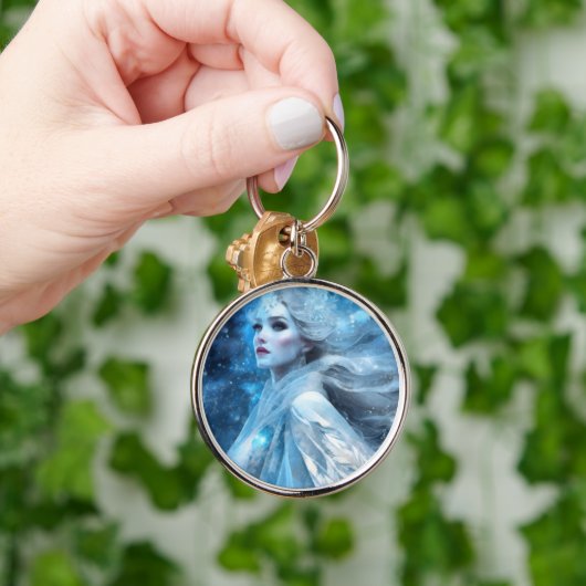Etheal Frozen Snow Queen Fantasy Art Sleutelhanger (Hand)
