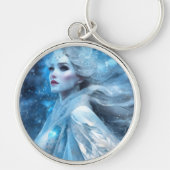 Etheal Frozen Snow Queen Fantasy Art Sleutelhanger (Voorkant)
