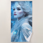 Etheal Frozen Snow Queen Fantasy Art Strandlaken (Voorkant)