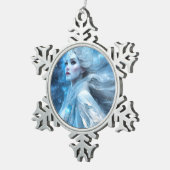 Etheal Frozen Snow Queen Fantasy Art Tin Sneeuwvlok Ornament (Rechts)