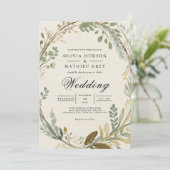 Etheal Leafy Arch Wedding Kaart (Staand voorkant)