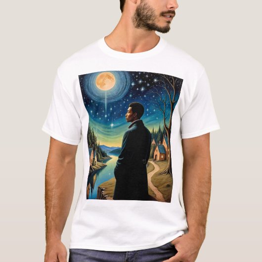 Etheal Moonlit Reflection Surreal Art T-shirt (Voorkant)