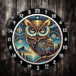 Etheal Nocturne Uil Dartboard Design Dartbord