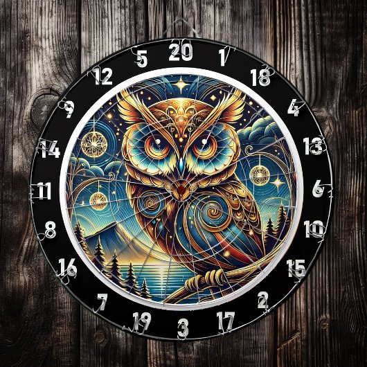 Etheal Nocturne Uil Dartboard Design Dartbord