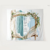 Etheal Shoreline Arch – Kust Elegantie bruiloft Wandkleed (Voorkant (horizontaal))