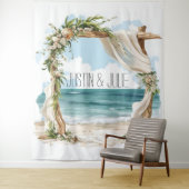 Etheal Shoreline Arch – Kust Elegantie bruiloft Wandkleed (In situ)