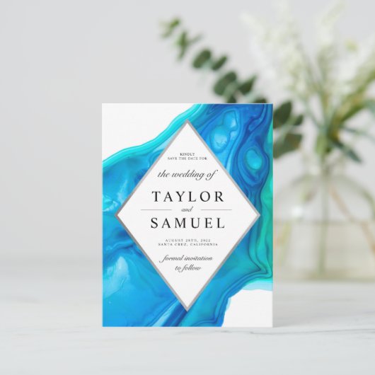 Etheal Wave Beach Island Save the Date Briefkaart (Staand voorkant)