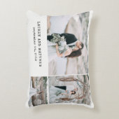 Etheal Wedding 3 Fotocollage en Grijze Strepen Decoratief Kussen (Voorkant(Verticaal))