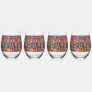 Etheel Blauw "Legacy of the Sun Empire" Stemloos Wijnglas Zonder Voet