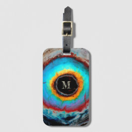 Etheel Kosmisch Oog Monogram Levendige Abstracte K Bagagelabel