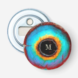 Etheel Kosmisch Oog Monogram Levendige Abstracte K Button Flesopener