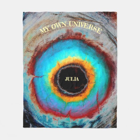 Etheel Kosmisch Oog Monogram Levendige Abstracte K Fleece Deken (Voorkant)
