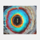 Etheel Kosmisch Oog Monogram Levendige Abstracte K Fleece Deken (Voorkant (Horizontaal))
