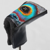 Etheel Kosmisch Oog Monogram Levendige Abstracte K Golfheadcover (3/4 voorkant)