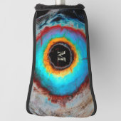 Etheel Kosmisch Oog Monogram Levendige Abstracte K Golfheadcover (Draai 90)