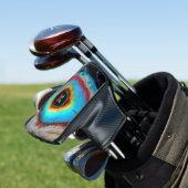 Etheel Kosmisch Oog Monogram Levendige Abstracte K Golfheadcover (Insitu)