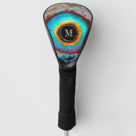 Etheel Kosmisch Oog Monogram Levendige Abstracte K Golfheadcover