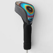 Etheel Kosmisch Oog Monogram Levendige Abstracte K Golfheadcover (Schuin)