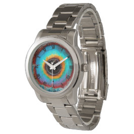 Etheel Kosmisch Oog Monogram Levendige Abstracte K Horloge