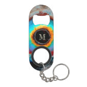 Etheel Kosmisch Oog Monogram Levendige Abstracte K Mini Flessenopener (Achterkant)